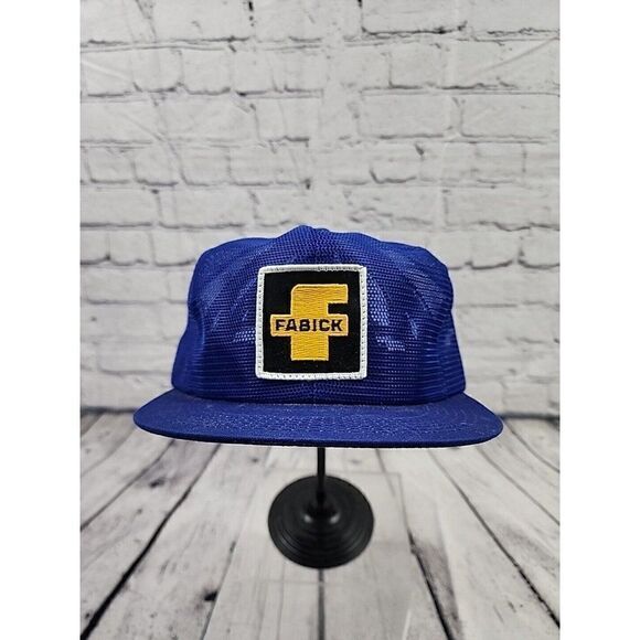 NOS VTG Full Mesh CAT FABICK "Big F" Patch Snapback Hat Cap K-Products USA RARE! - Picture 1 of 8